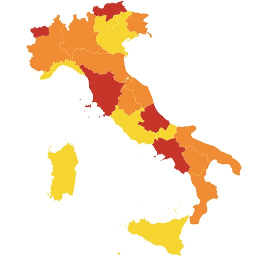 Nuovi colori regioni 29 novembre