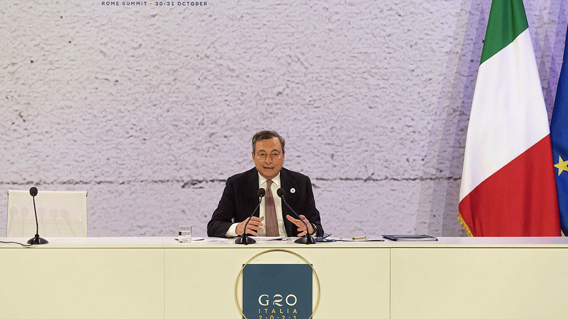 Conferenza Draghi al termine del G20