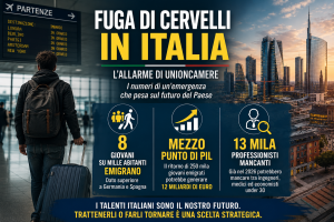 Fuga dei cervelli, Unioncamere: il rientro dei talenti può valere mezzo punto di Pil