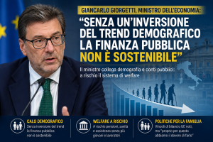 Giancarlo Giorgetti, ministro dell’Economia: «Senza un’inversione del trend demografico la finanza pubblica non è sostenibile»