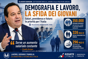 Claudio Durigon, sottosegretario al Lavoro: «Per sostenere la famiglia serve un aumento salariale costante»