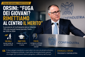 Emanuele Orsini, presidente Confindustria: «Centomila laureati hanno lasciato l'Italia, rimettiamo il merito al centro»