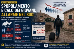 Molise e Basilicata perdono giovani e popolazione | Lo scenario dello spopolamento nelle aree interne del Sud